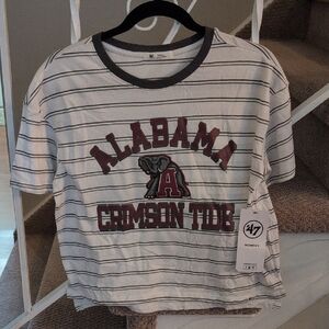 47 NCAA Alabama Crimson Tide Women's Striped Tee In Small NWT